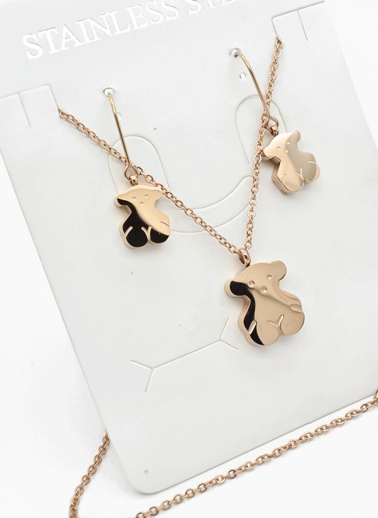 SET DE COLLAR, DIJE EN ACERO INOXIDABLE 316L