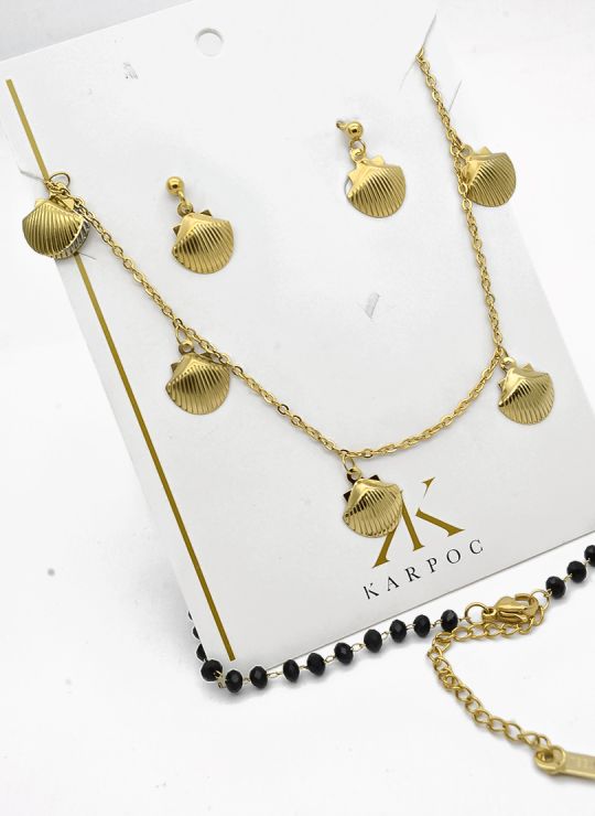 SET DE COLLAR, DIJE EN ACERO INOXIDABLE 316L