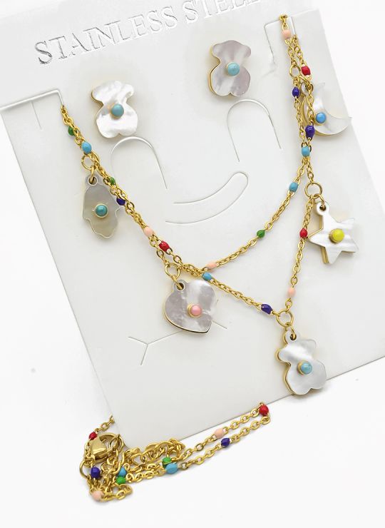 SET DE COLLAR, DIJE EN ACERO INOXIDABLE 316L