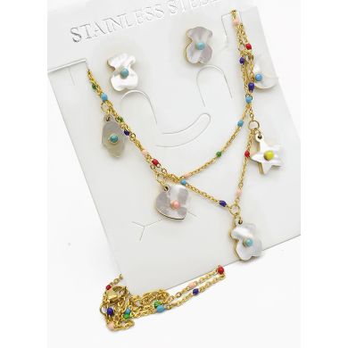 SET DE COLLAR, DIJE EN ACERO INOXIDABLE 316L