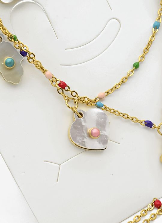 SET DE COLLAR, DIJE EN ACERO INOXIDABLE 316L
