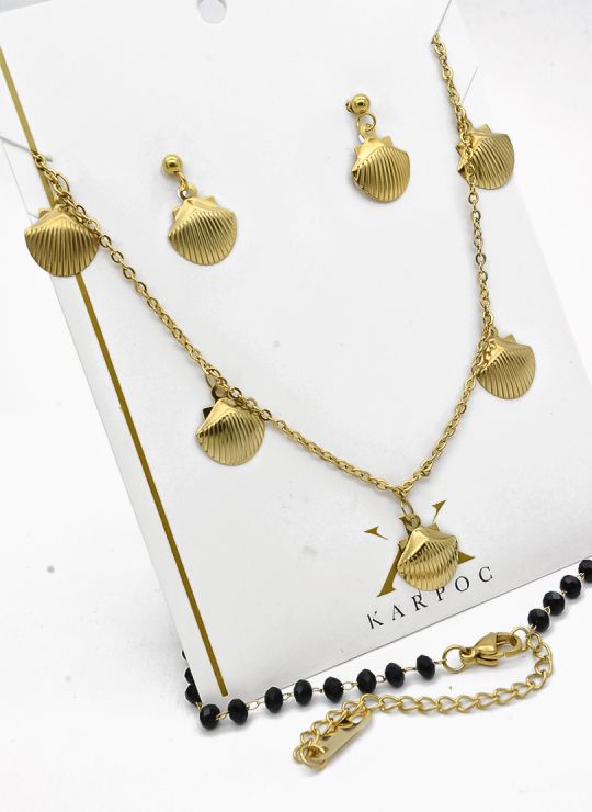 SET DE COLLAR, DIJE EN ACERO INOXIDABLE 316L