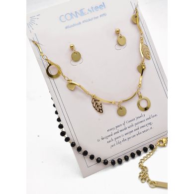 SET DE COLLAR, DIJE EN ACERO INOXIDABLE 316L