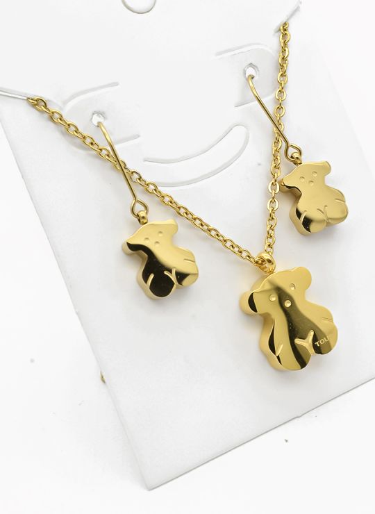 SET DE COLLAR, DIJE EN ACERO INOXIDABLE 316L