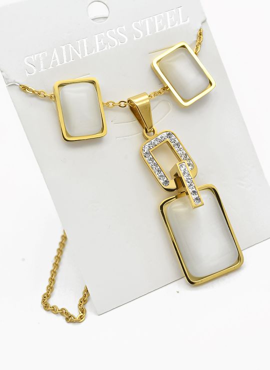 SET DE COLLAR, DIJE EN ACERO INOXIDABLE 316L