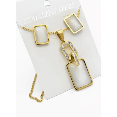 SET DE COLLAR, DIJE EN ACERO INOXIDABLE 316L