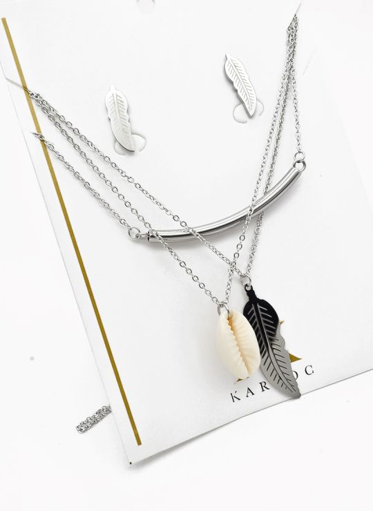 SET DE COLLAR, DIJE EN ACERO INOXIDABLE 316L