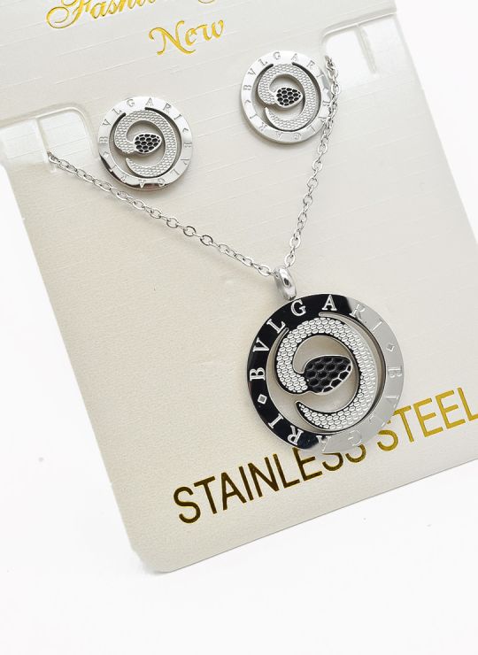SET DE COLLAR, DIJE EN ACERO INOXIDABLE 316L