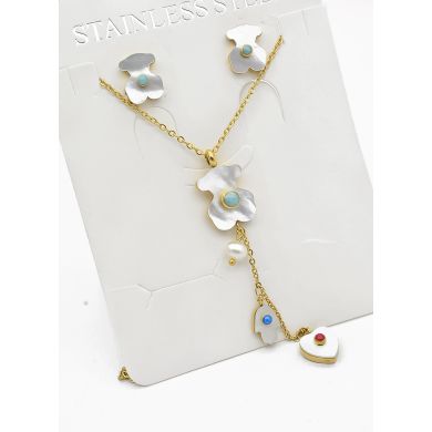 SET DE COLLAR, DIJE EN ACERO INOXIDABLE 316L