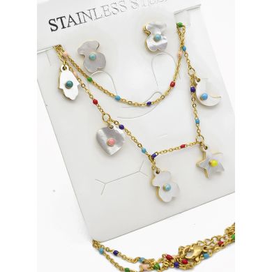 SET DE COLLAR, DIJE EN ACERO INOXIDABLE 316L