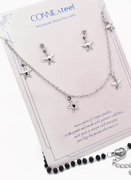 SET DE COLLAR, DIJE EN ACERO INOXIDABLE 316L