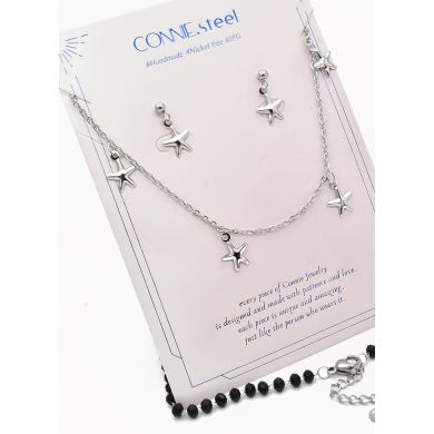 SET DE COLLAR, DIJE EN ACERO INOXIDABLE 316L