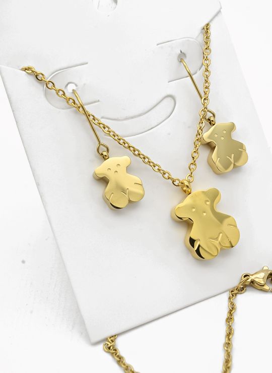 SET DE COLLAR, DIJE EN ACERO INOXIDABLE 316L