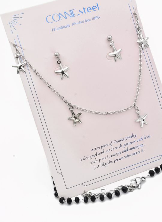 SET DE COLLAR, DIJE EN ACERO INOXIDABLE 316L