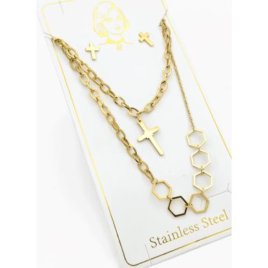 SET DE COLLAR, DIJE EN ACERO INOXIDABLE 316L