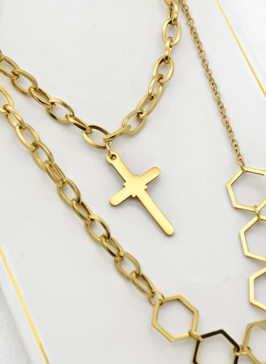 SET DE COLLAR, DIJE EN ACERO INOXIDABLE 316L