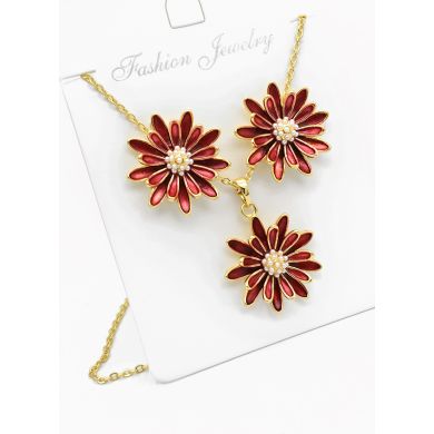 SET DE COLLAR Y DIJE EN RODIO CON MICROCIRCIONES
