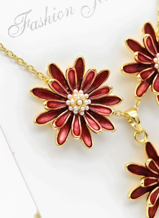 SET DE COLLAR Y DIJE EN RODIO CON MICROCIRCIONES