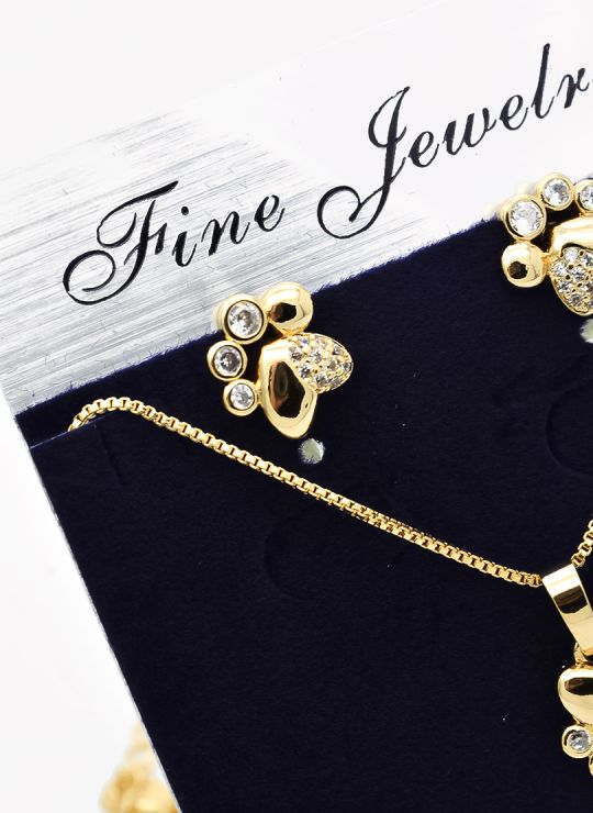 SET DE COLLAR Y DIJE EN RODIO CON MICROCIRCIONES