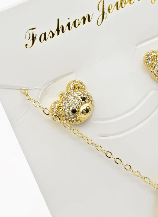SET DE COLLAR Y DIJE EN RODIO CON MICROCIRCIONES