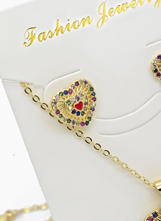 SET DE COLLAR Y DIJE EN RODIO CON MICROCIRCIONES