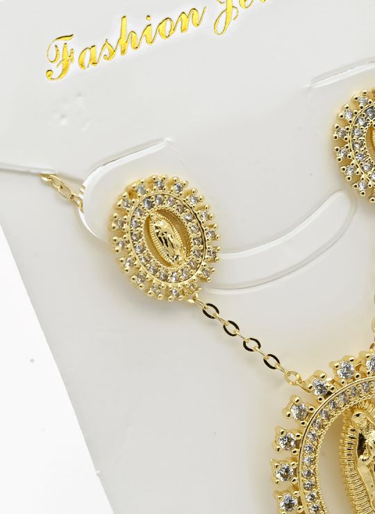 SET DE COLLAR Y DIJE EN RODIO CON MICROCIRCIONES