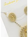 SET DE COLLAR Y DIJE EN RODIO CON MICROCIRCIONES
