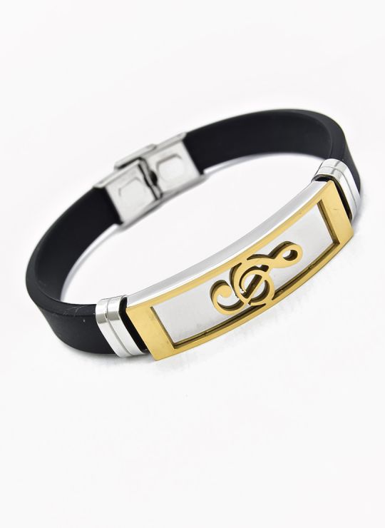 PULSERA NEOPRENO CON ACERO INOXIDABLE Y PLACA CON DISEÑO