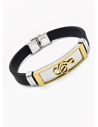 PULSERA NEOPRENO CON ACERO INOXIDABLE Y PLACA CON DISEÑO