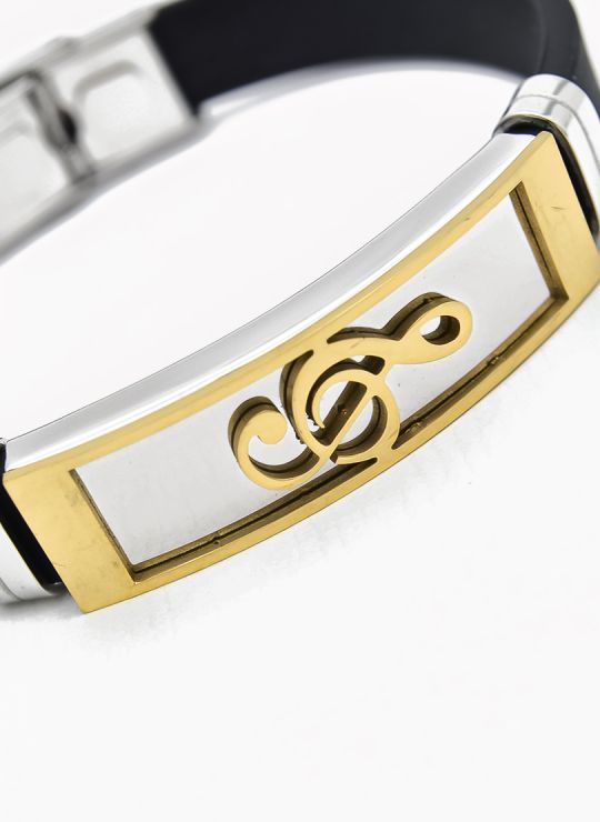 PULSERA NEOPRENO CON ACERO INOXIDABLE Y PLACA CON DISEÑO