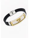 PULSERA NEOPRENO CON ACERO INOXIDABLE Y PLACA CON DISEÑO