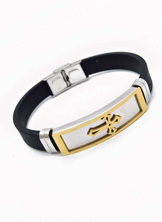PULSERA NEOPRENO CON ACERO INOXIDABLE Y PLACA CON DISEÑO
