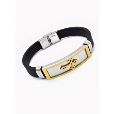 PULSERA NEOPRENO CON ACERO INOXIDABLE Y PLACA CON DISEÑO