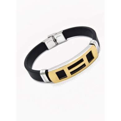 PULSERA NEOPRENO CON ACERO INOXIDABLE Y PLACA CON DISEÑO