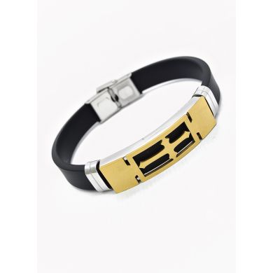 PULSERA NEOPRENO CON ACERO INOXIDABLE Y PLACA CON DISEÑO
