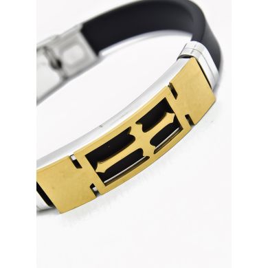 PULSERA NEOPRENO CON ACERO INOXIDABLE Y PLACA CON DISEÑO