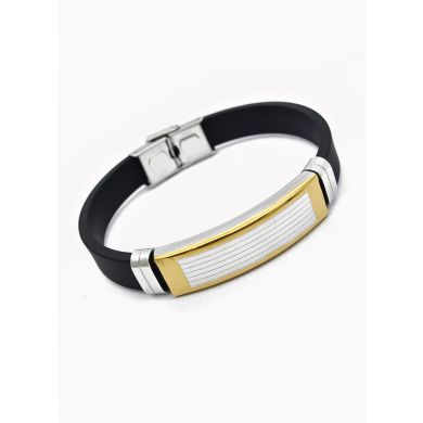 PULSERA NEOPRENO CON ACERO INOXIDABLE Y PLACA CON DISEÑO