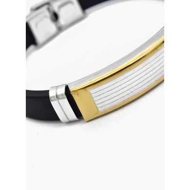 PULSERA NEOPRENO CON ACERO INOXIDABLE Y PLACA CON DISEÑO