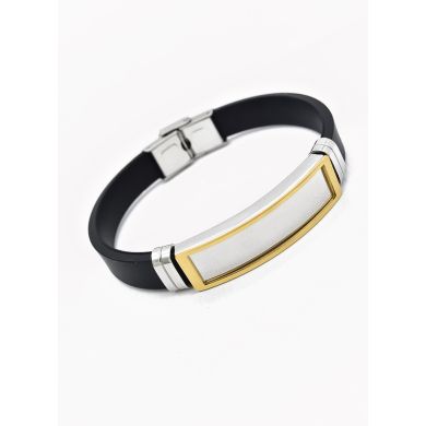 PULSERA NEOPRENO CON ACERO INOXIDABLE Y PLACA CON DISEÑO