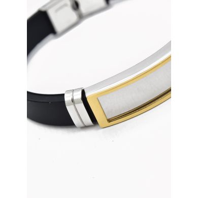 PULSERA NEOPRENO CON ACERO INOXIDABLE Y PLACA CON DISEÑO