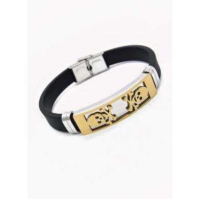 PULSERA NEOPRENO CON ACERO INOXIDABLE Y PLACA CON DISEÑO