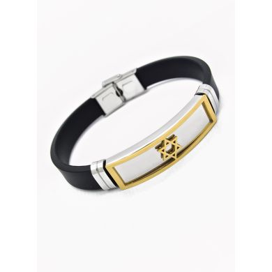 PULSERA NEOPRENO CON ACERO INOXIDABLE Y PLACA CON DISEÑO