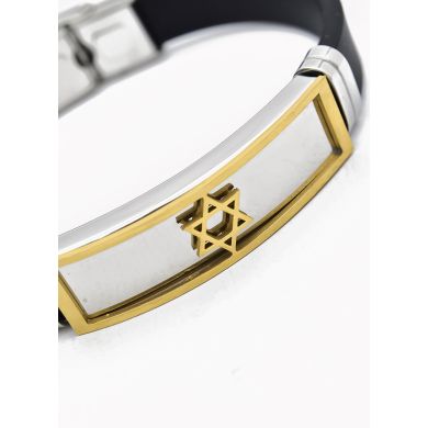 PULSERA NEOPRENO CON ACERO INOXIDABLE Y PLACA CON DISEÑO