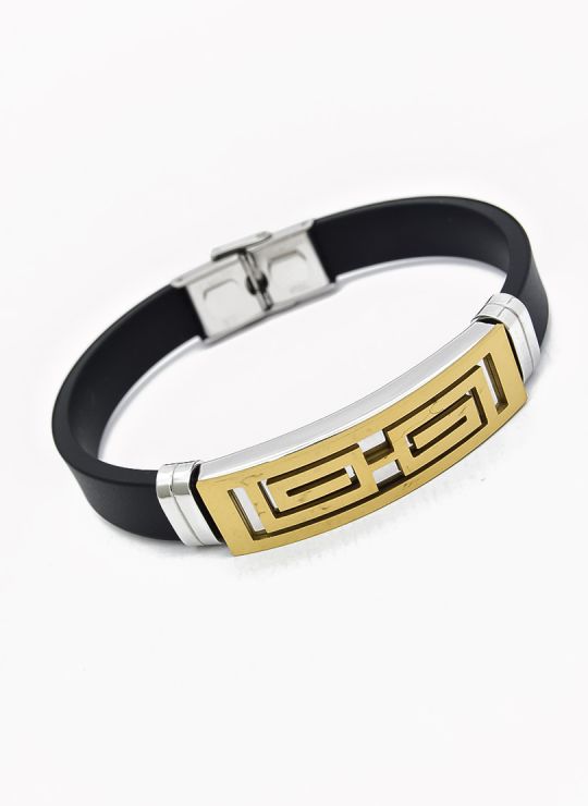 PULSERA NEOPRENO CON ACERO INOXIDABLE Y PLACA CON DISEÑO