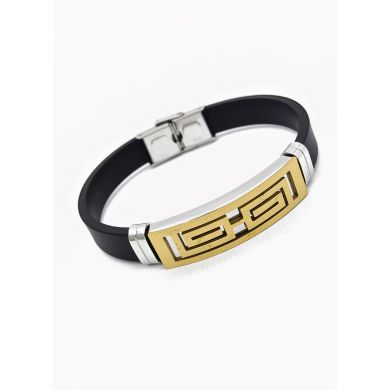 PULSERA NEOPRENO CON ACERO INOXIDABLE Y PLACA CON DISEÑO