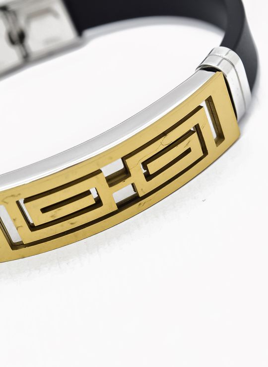 PULSERA NEOPRENO CON ACERO INOXIDABLE Y PLACA CON DISEÑO
