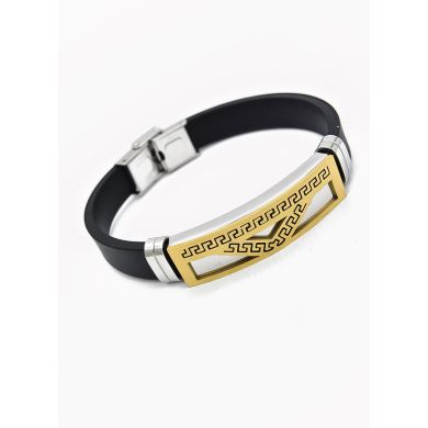 PULSERA NEOPRENO CON ACERO INOXIDABLE Y PLACA CON DISEÑO